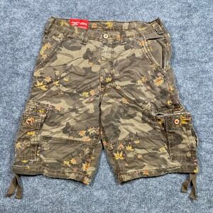 Jordan Craig Mens 32 Camo Floral Cargo Shorts Olive Green Tropical Streetwear